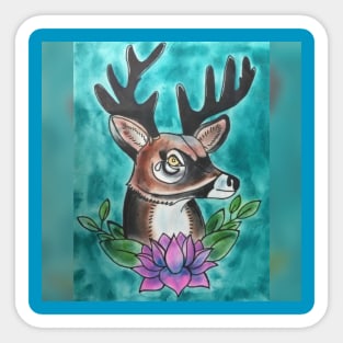 Lotus Deer Sticker